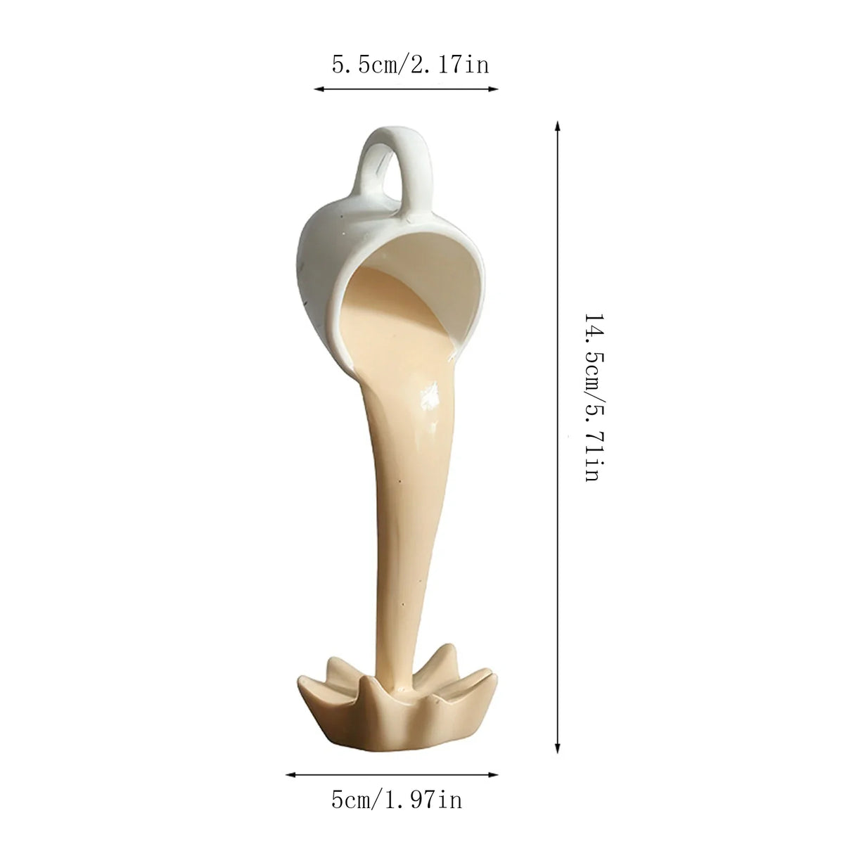 Floating Spilling Coffee Cup Sculpture Kitchen Decoration Spilling Pouring Splash Creative Desktop Decor Home Decoration